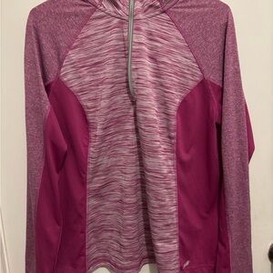 Avia Pink Striped Half-Zip Pullover